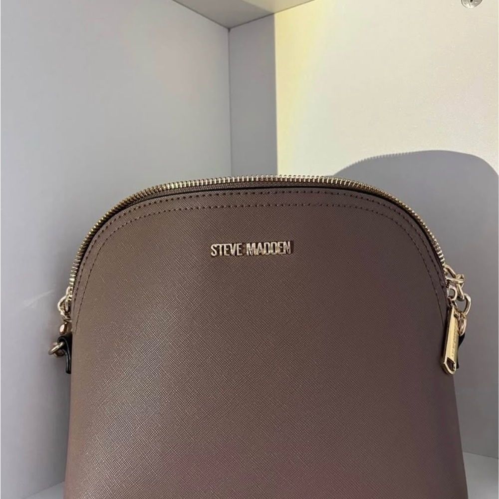 Steve Madden Brown Crossbody Bag with Gold Accents